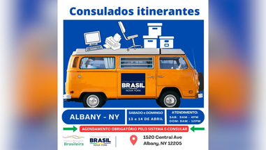 Consulado-Geral do Brasil em New York e Espaço da Mulher Brasileira vão estar em Albany-NY para atendimentos especiais