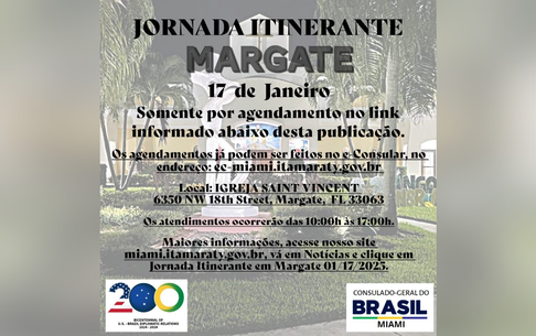 Primeiro Consulado Itinerante em Margate em 2025 há tem data marcada