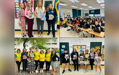 Consulado-Geral do Brasil dia livros para programa de português de escola em Miami (FL)