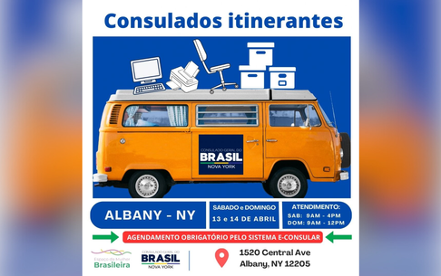 Consulado-Geral do Brasil em New York e Espaço da Mulher Brasileira vão estar em Albany-NY para atendimentos especiais