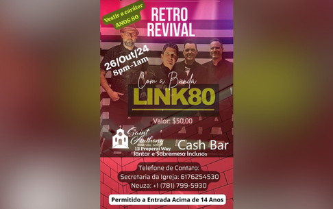 Evento Retro Revival com a Banda Link 80 vai agitar Somerville (MA)