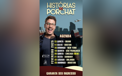 Fabio Porchat confirma “Histórias do Porchat” em Chicago; inédita nos Estados Unidos, turnê passará por oito cidades norte-americanas em 2025 