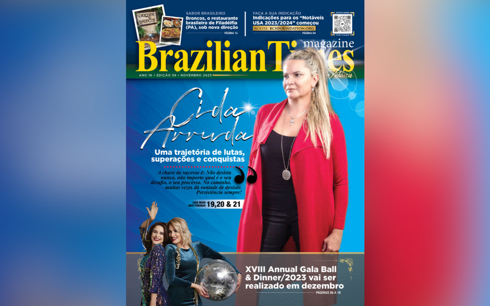 Nova edição da Revista Brazilian Times já está nas lojas e destaca a inspiração de Cida Arruda